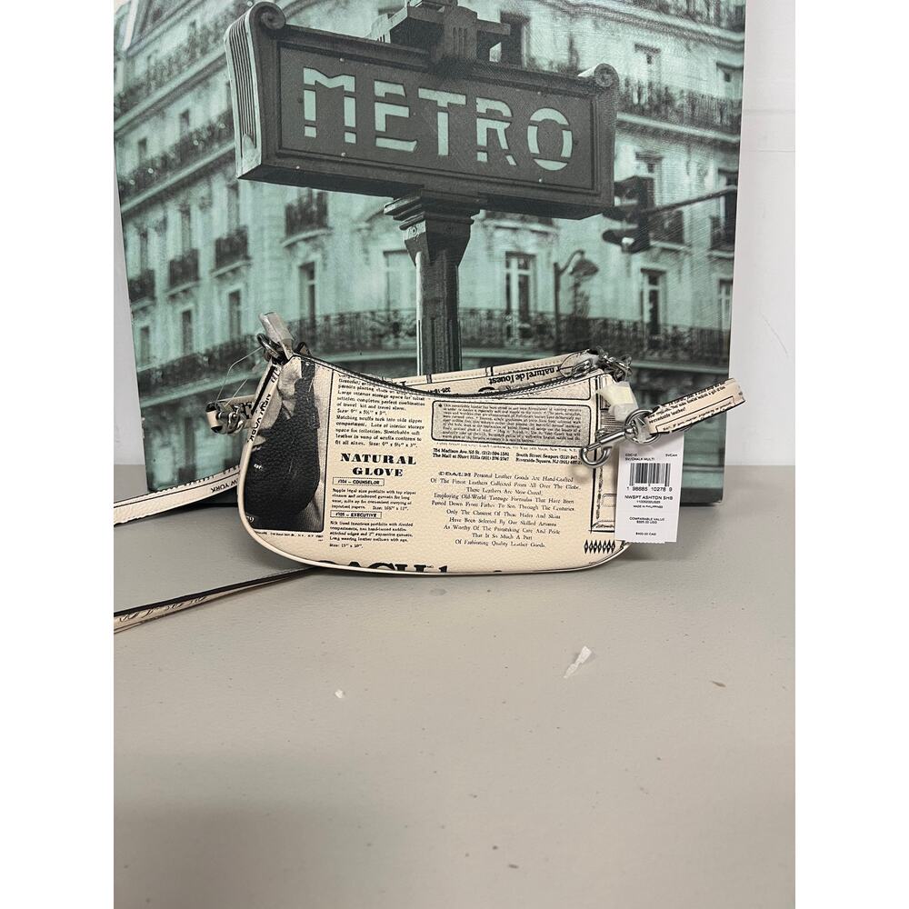 Coach CDC12 Ashton Shoulder Bag With Newspaper Print - Picture 3 of 11